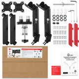 Dual Monitor Gas Spring Arm Desk Mount - 13" to 32" - Max Load 22 lbs - VESA 75/100mm