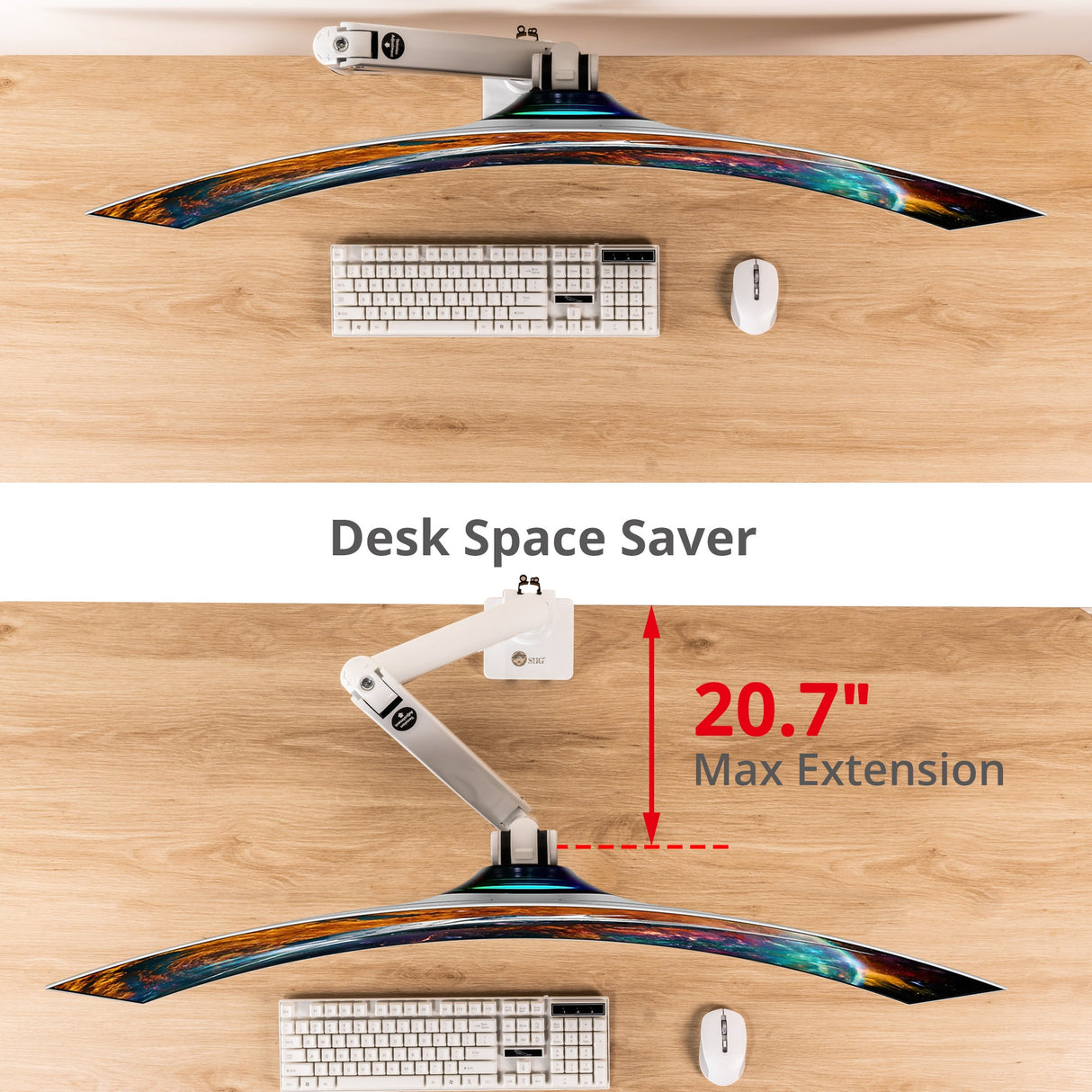 Ultra Heavy Duty Single Monitor Arm Desk Mount - 17" ~57" - Weight Between 4.4 - 59.5 lbs - VESA 75/100/200mm