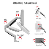 Single 45 inch Mechanical Spring Monitor Arm Desk Mount 26.4 lbs, Fits 17" to 45" Screen, Max Load 26.4 lbs, VESA 75/100/200 Compatible, Gray