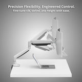 Single 45 inch Mechanical Spring Monitor Arm Desk Mount 26.4 lbs, Fits 17" to 45" Screen, Max Load 26.4 lbs, VESA 75/100/200 Compatible, Gray