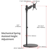 Single 43 Inch Portable Monitor Arm TV Rolling Stand- Black – Fits17"-43" Screens, up to 22 lbs, VESA Plate 75x75mm,100x100mm, 200x100mm, 200x200mm