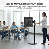 Single 43 Inch Portable Monitor Arm TV Rolling Stand- Black – Fits17"-43" Screens, up to 22 lbs, VESA Plate 75x75mm,100x100mm, 200x100mm, 200x200mm