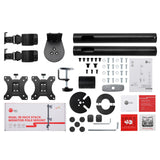 Dual 38 inch Stack Monitor Pole Mount - Black - Heavy-Duty Mount for 13-38" Screens, up to 26.5 lbs each, VESA Plate 75x75mm, 100x100mm