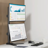 Dual Vertical Monitor Stand - Heavy-Duty Freestanding Mount for 13-38" Screens, up to 26.5 lbs each, VESA 75/100