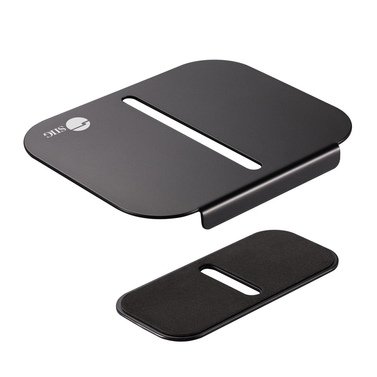 Adjustable Reinforcement Bracket Mount Plate-black Protects Your Desktop - Supports Monitor Stands with Grommet or C-Clamp Mounts