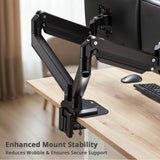 Adjustable Reinforcement Bracket Mount Plate-black Protects Your Desktop - Supports Monitor Stands with Grommet or C-Clamp Mounts