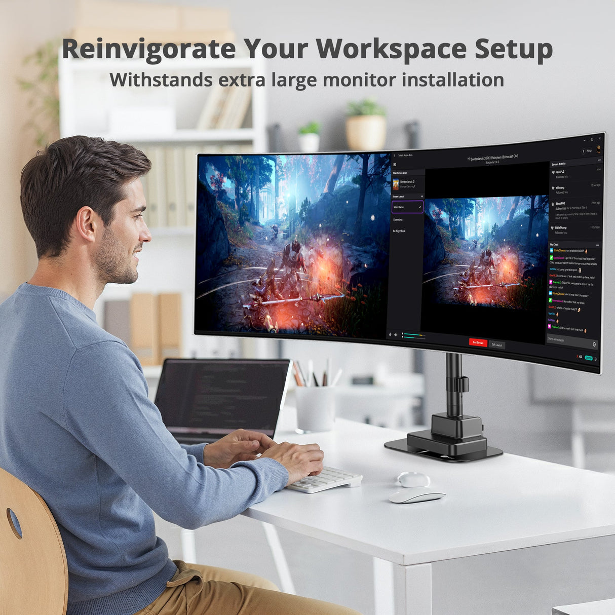 Adjustable Reinforcement Bracket Mount Plate-black Protects Your Desktop - Supports Monitor Stands with Grommet or C-Clamp Mounts