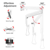 Medical Grade Single 32 inch Monitor Long Arm Wall Mount 17.6 lbs-White, VESA Plate 75x75mm,100x100mm