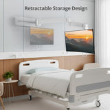 Medical Grade Single 32 inch Monitor Long Arm Wall Mount 17.6 lbs-White, VESA Plate 75x75mm,100x100mm