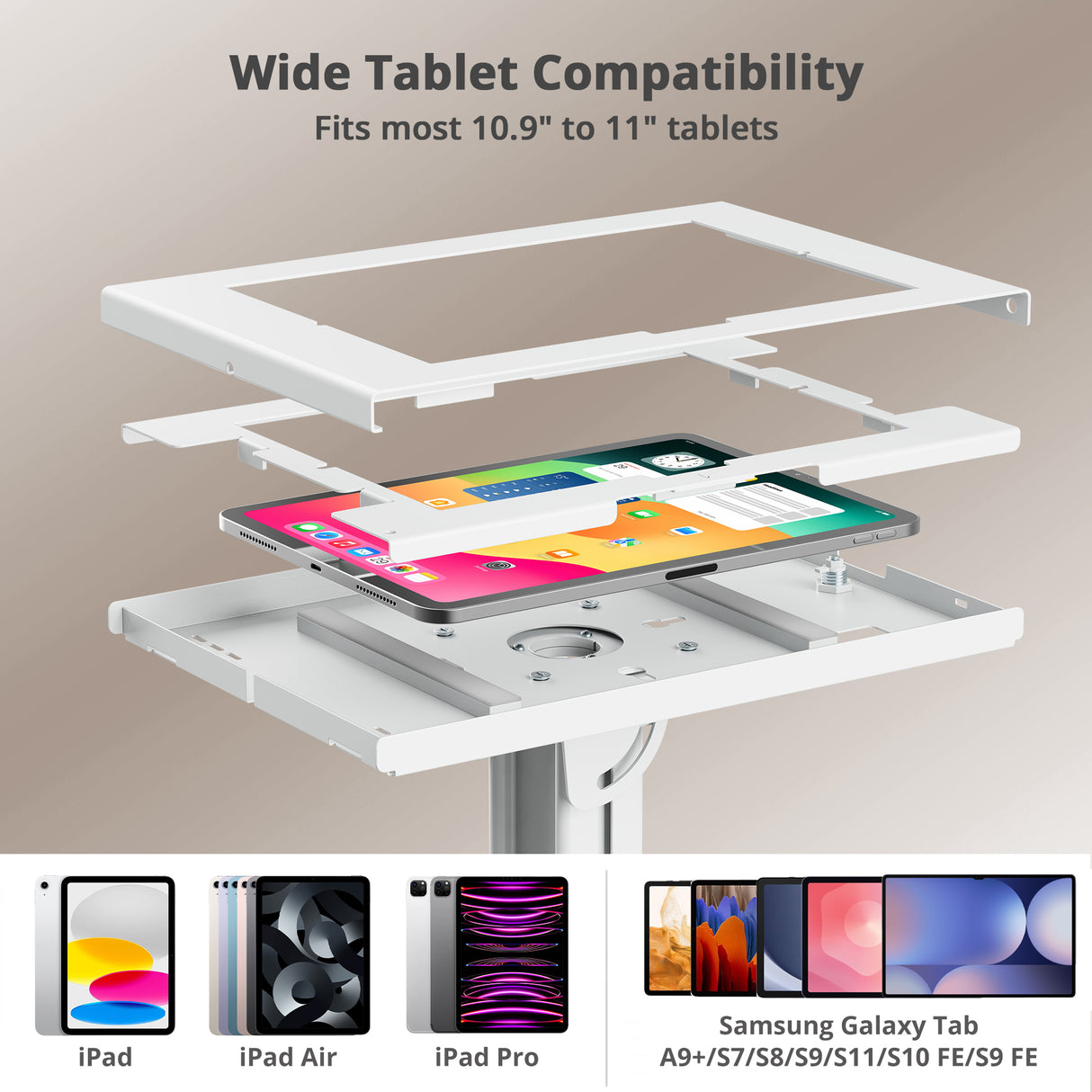 SIIG Security Lockable Countertop Kiosk Stand for 10.9" and 11" Tablet
