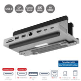 USB-C Laptop Stand with 4K Multitask Docking Station, HDMI display 4K@60Hz, 2xUSB-A 5Gbps, GbE, SD/Micro SD, PD 100W