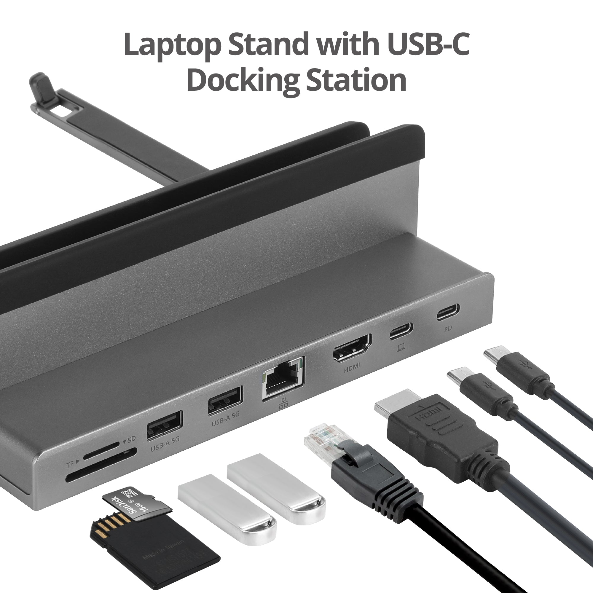 SIIG USB-C Laptop Stand with Docking Station - Thumbnail 4