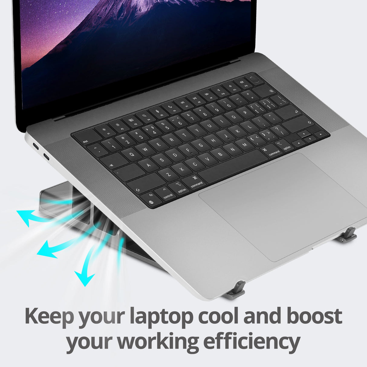 USB-C Laptop Stand with 4K Multitask Docking Station, HDMI display 4K@60Hz, 2xUSB-A 5Gbps, GbE, SD/Micro SD, PD 100W