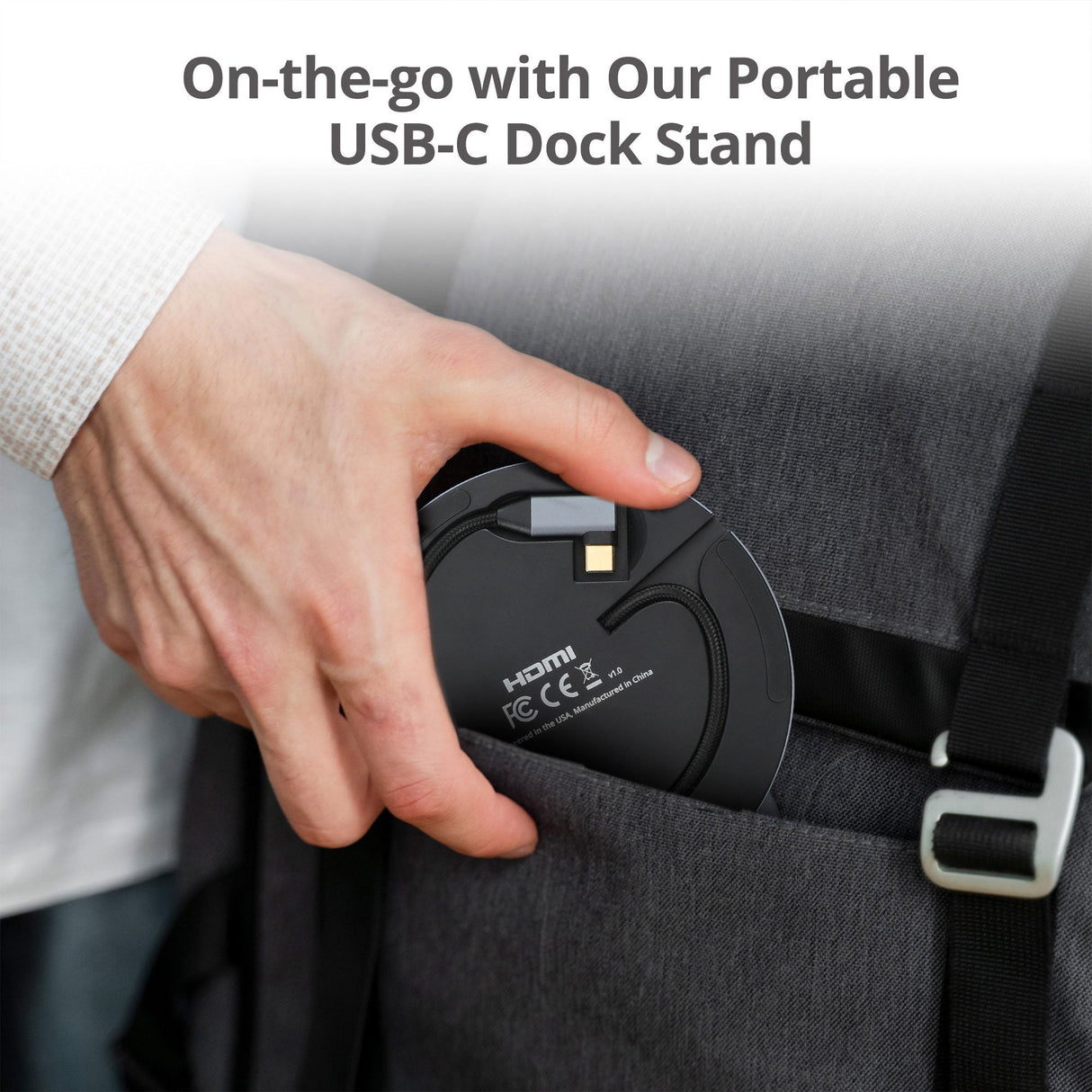 USB-C Multitask Hub Stand Holder fits under 13” Tablets/Phones, HDMI 4K@60Hz, 2xUSB-A & USB-C 5Gbps ports, 3.5mm headset jack, SD/Micro SD, PD 100W