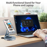 USB-C Multitask Hub Stand Holder fits under 13” Tablets/Phones, HDMI 4K@60Hz, 2xUSB-A & USB-C 5Gbps ports, 3.5mm headset jack, SD/Micro SD, PD 100W