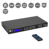 8x8 HDMI 4K60Hz Matrix Switcher with LCD, 18Gbps, HDCP 2.2, HDR 10, Downscaling, EDID Management, ARC, Audio Embedded, Audio Extraction