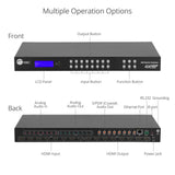 8x8 HDMI 4K60Hz Matrix Switcher with LCD, 18Gbps, HDCP 2.2, HDR 10, Downscaling, EDID Management, ARC, Audio Embedded, Audio Extraction