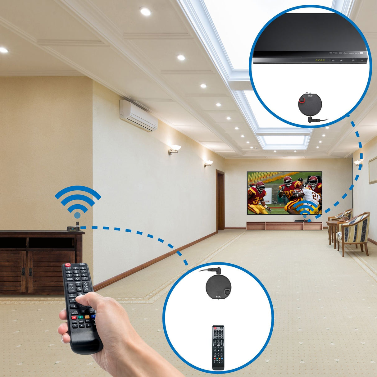 Ultra Compact Wireless IR Remote Control Extender Kit – 200M