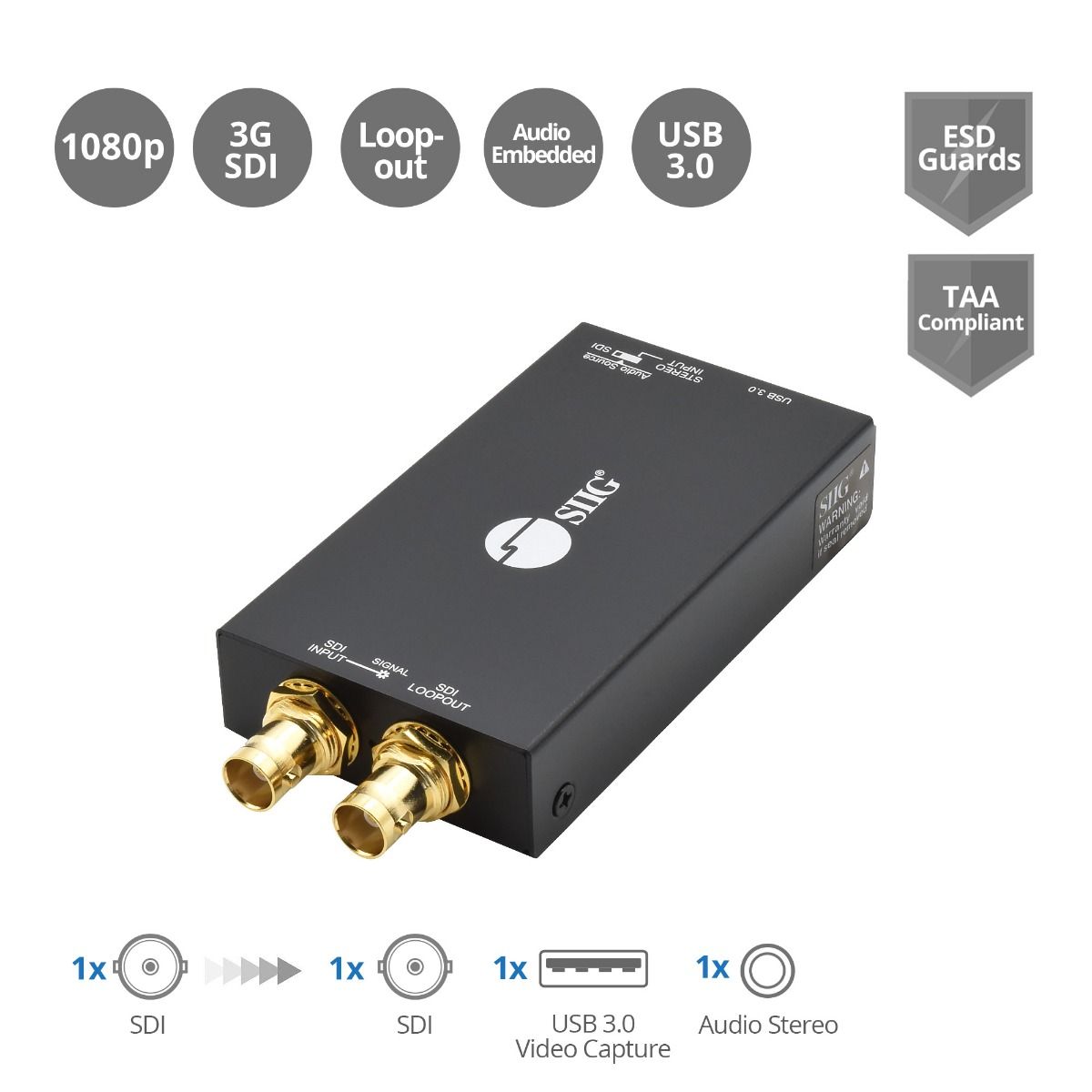 USB 3.0 3G-SDI Capture Device with Loopout