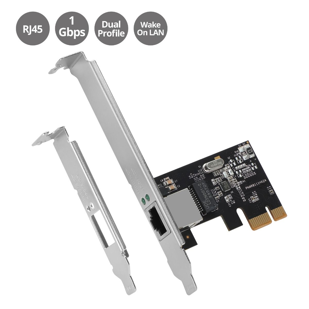 Dual Profile Gigabit Ethernet PCIe - up to 1000Mb/s data transfer rate