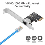 Dual Profile Gigabit Ethernet PCIe - up to 1000Mb/s data transfer rate
