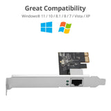 Dual Profile Gigabit Ethernet PCIe - up to 1000Mb/s data transfer rate