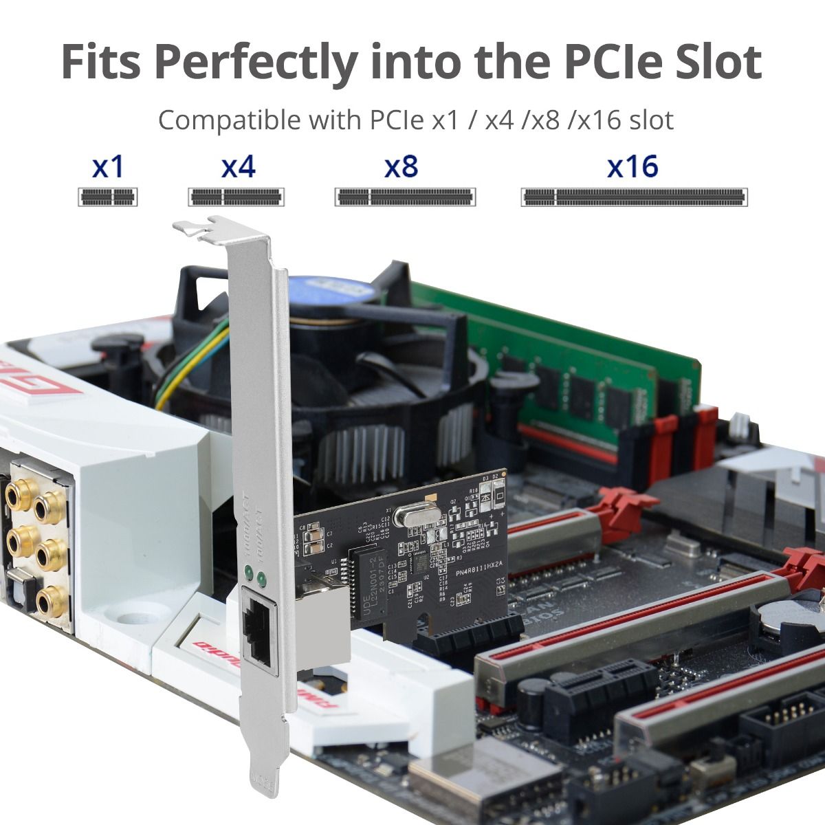 Dual Profile Gigabit Ethernet PCIe - up to 1000Mb/s data transfer rate