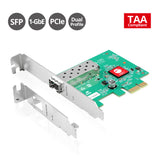 Single Port 1G SFP Ethernet Network PCIe Card - 1Gbps - TAA Compliant