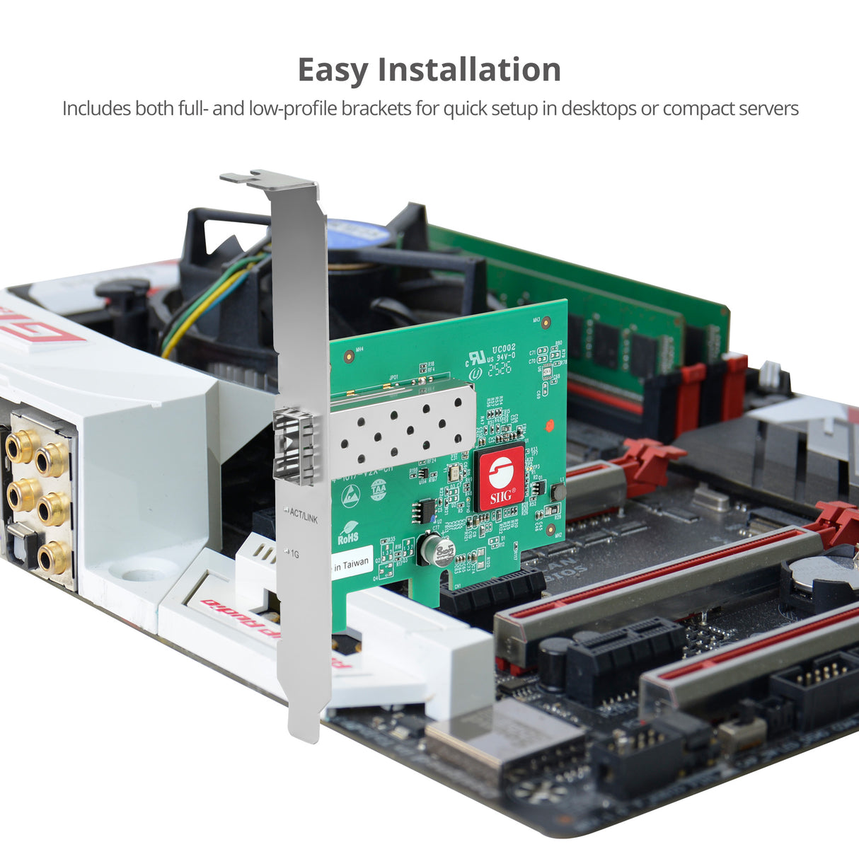 Single Port 1G SFP Ethernet Network PCIe Card - 1Gbps - TAA Compliant