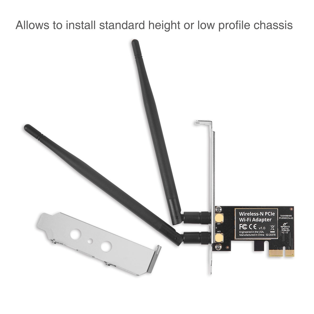 DP Wireless-N PCI Express Wi-Fi Adapter Dual Antenna 2.4GHz