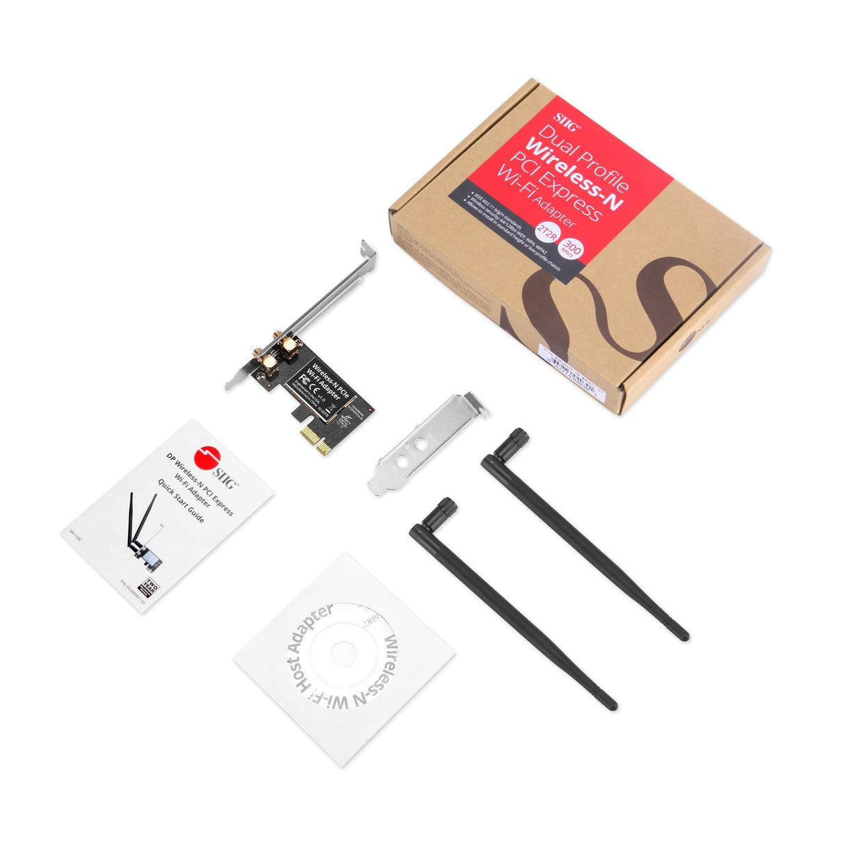 DP Wireless-N PCI Express Wi-Fi Adapter Dual Antenna 2.4GHz