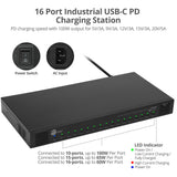 16-Port Industrial USB-C PD Charging Station - 1000W - up to 10 USB-C 100W - up to 16 USB-C 60W