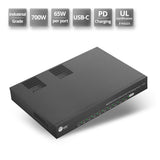 Dual Core 10-Port Industrial USB-C PD Charging Station - 700W, Up to 65W per port, Dual 350W power, UL certification