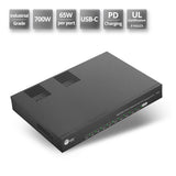Dual Core 10-Port Industrial USB-C PD Charging Station - 700W, Up to 65W per port, Dual 350W power, UL certification