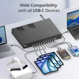 Dual Core 10-Port Industrial USB-C PD Charging Station - 700W, Up to 65W per port, Dual 350W power, UL certification