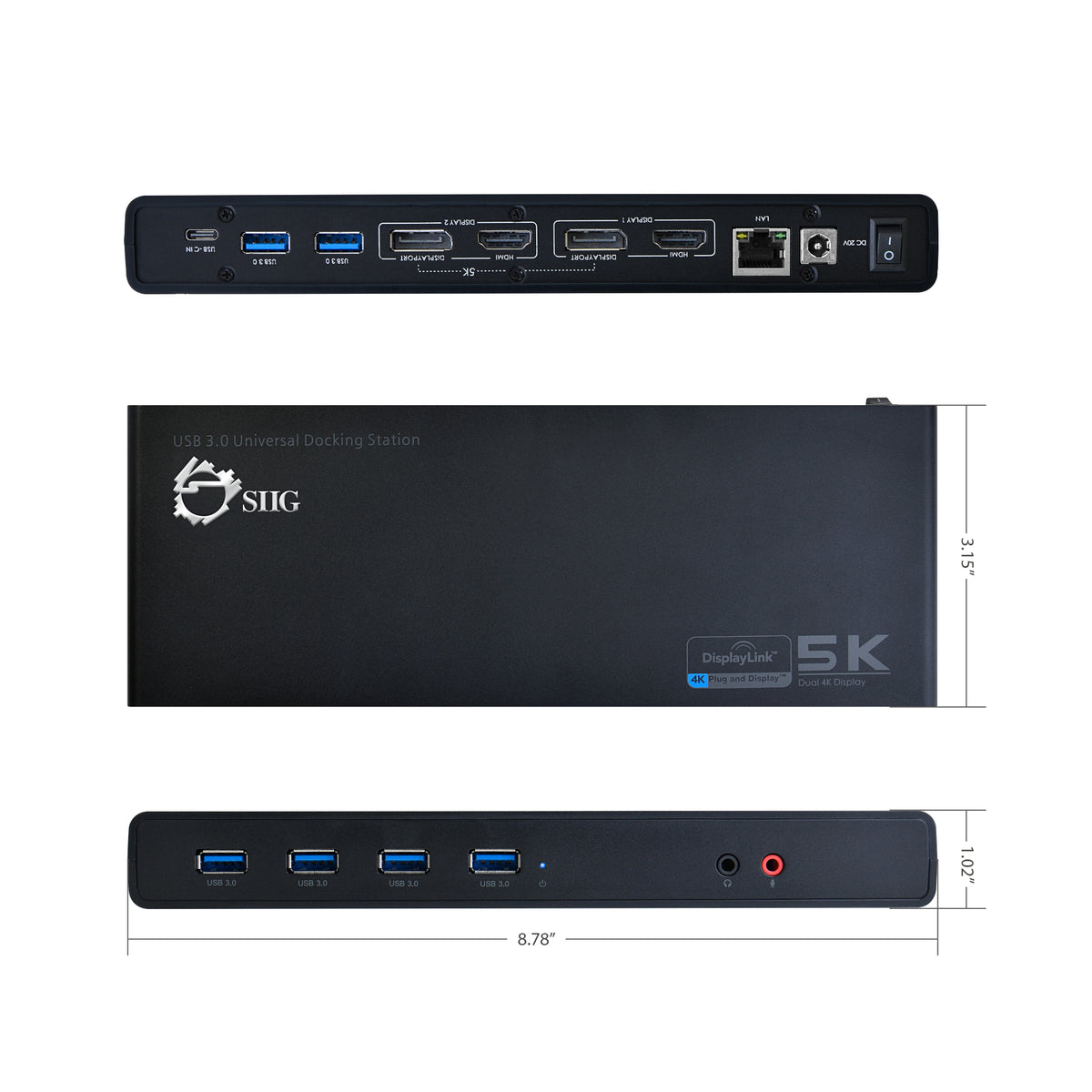 USB 3.0 4K Dual Video Docking Station - USB-C