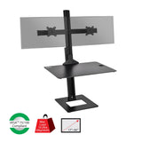 Dual Display Adjustable Computer Keyboard Stand - Supports 17" to 30", 13.2lbs Displays - VESA Compatible, Tilt, Swivel, Rotate Sit/Stand Desk Stand