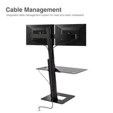 Dual Display Adjustable Computer Keyboard Stand - Supports 17" to 30", 13.2lbs Displays - VESA Compatible, Tilt, Swivel, Rotate Sit/Stand Desk Stand
