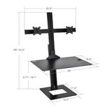 Dual Display Adjustable Computer Keyboard Stand - Supports 17" to 30", 13.2lbs Displays - VESA Compatible, Tilt, Swivel, Rotate Sit/Stand Desk Stand