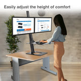 Dual Display Adjustable Computer Keyboard Stand - Supports 17" to 30", 13.2lbs Displays - VESA Compatible, Tilt, Swivel, Rotate Sit/Stand Desk Stand