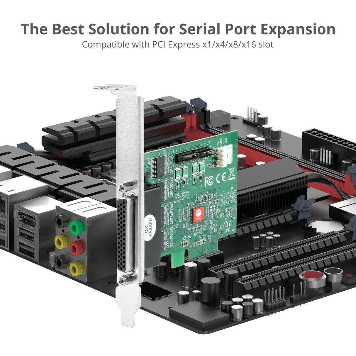 DP CyberSerial 4S PCIe, PCI Express x1 Interface, Dual-Profile Design, TAA Compliant