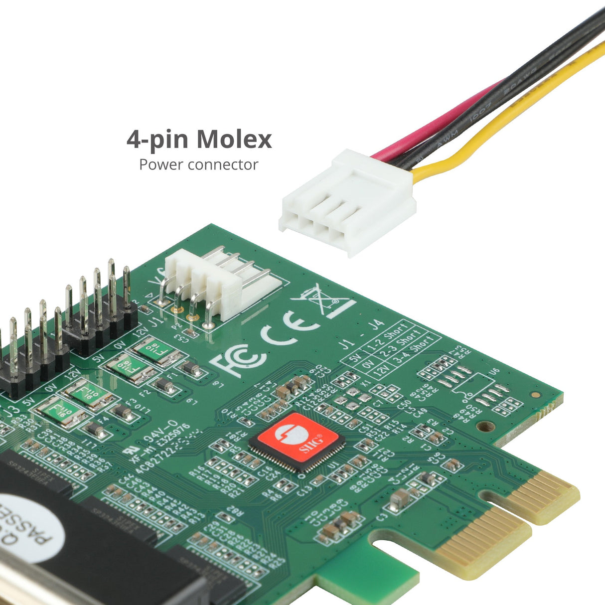DP CyberSerial 4S PCIe, PCI Express x1 Interface, Dual-Profile Design, TAA Compliant