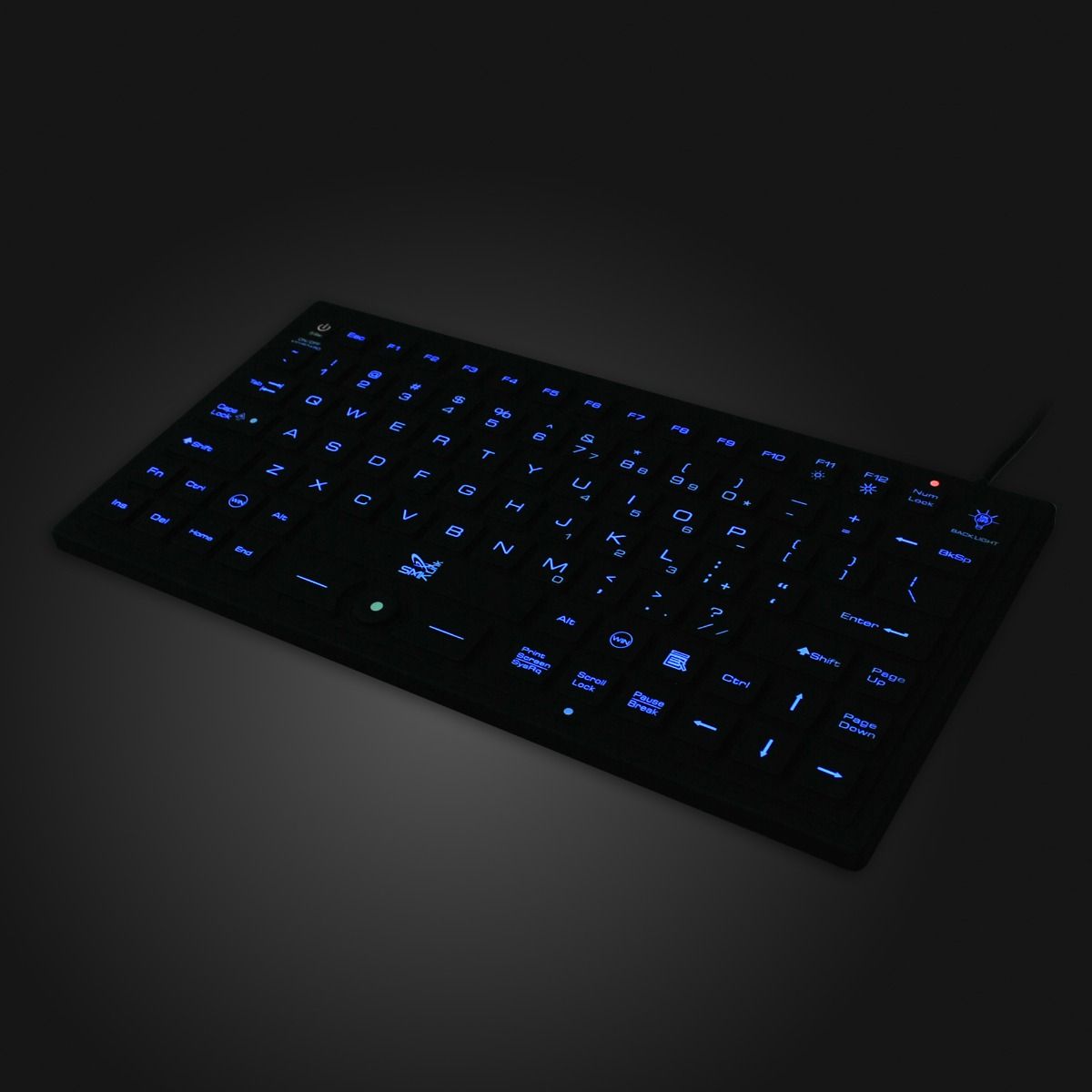 Industrial/Medical Grade Washable Backlit Keyboard with Pointing Device