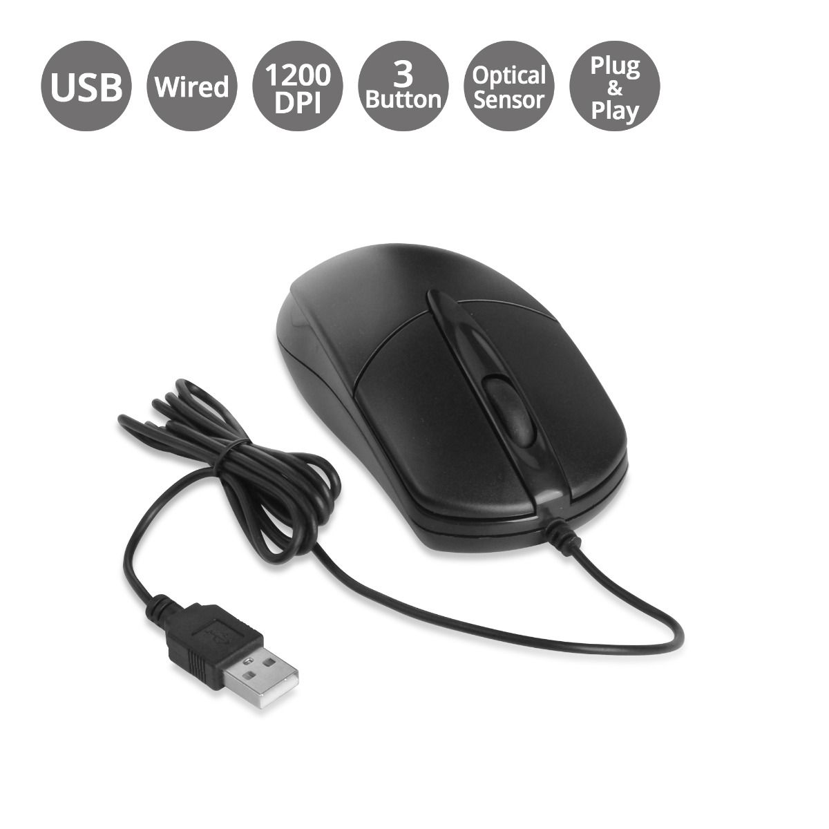 3 Buttons USB Optical Mouse