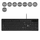 Industrial/Medical Grade Washable & Dustproof USB Multimedia Keyboard