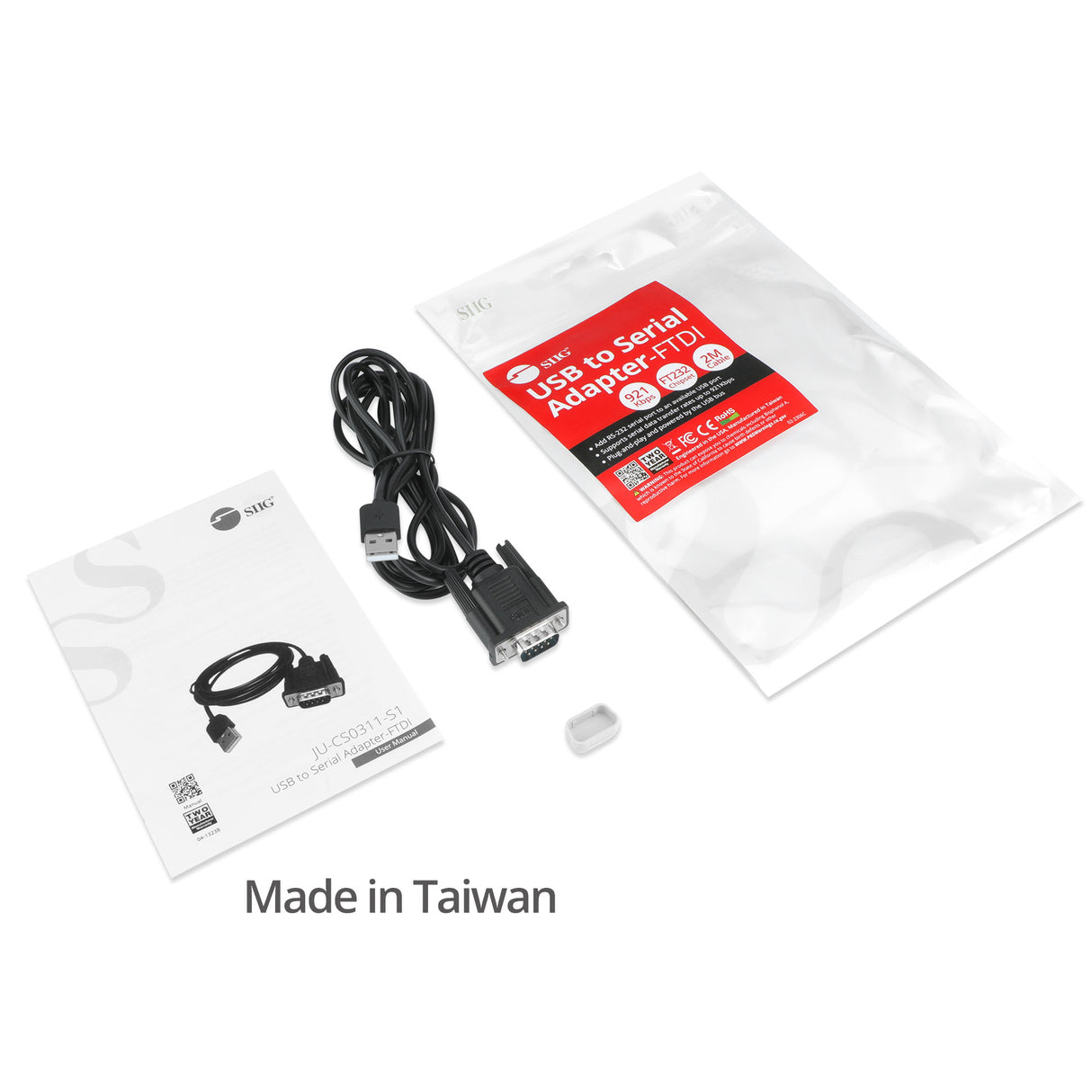 USB to RS-232 Serial Adapter - FTDI - 3.3ft - 921Kbps - ESD - TAA compliant
