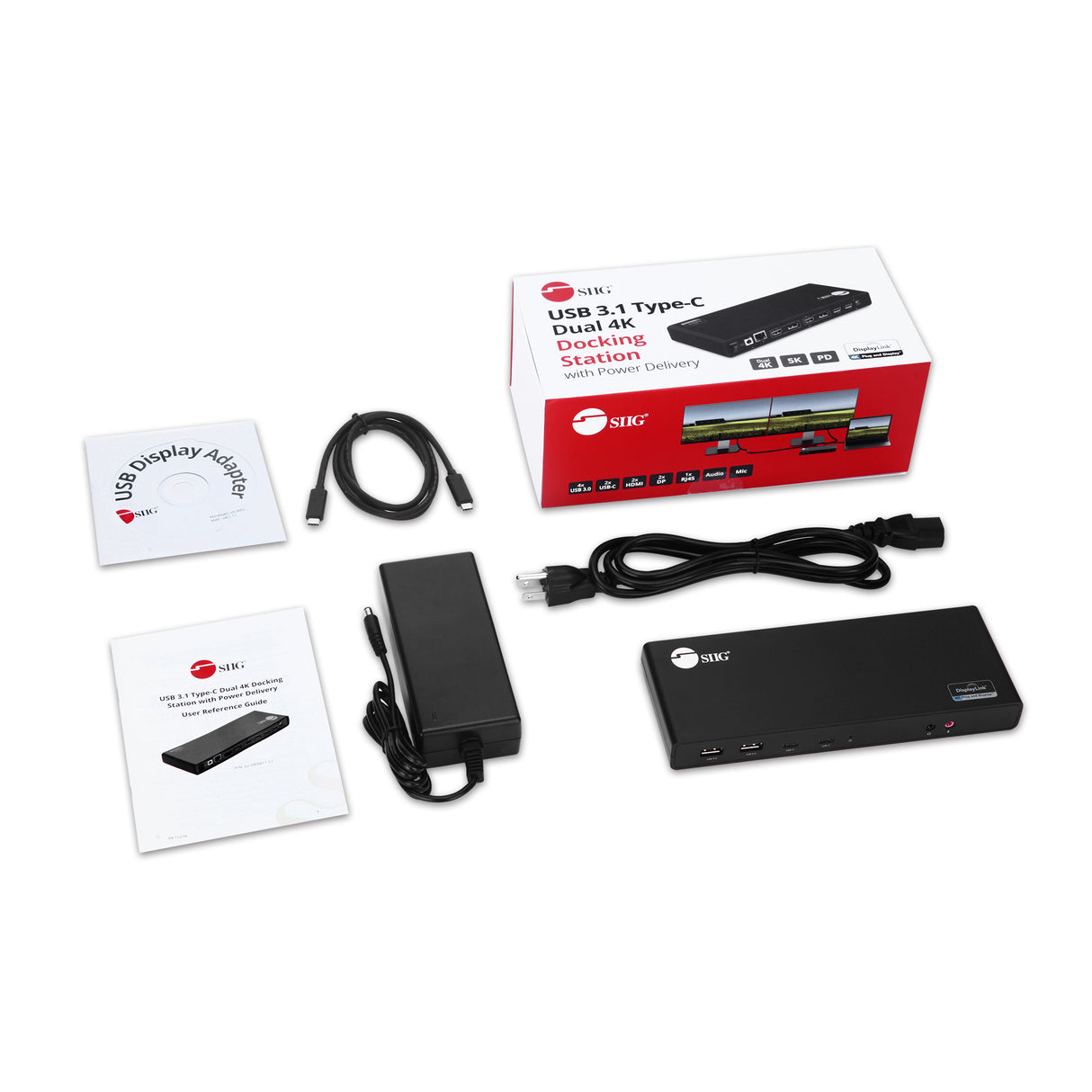 USB 3.1 Type-C Dual 4K Docking Station with Power Delivery