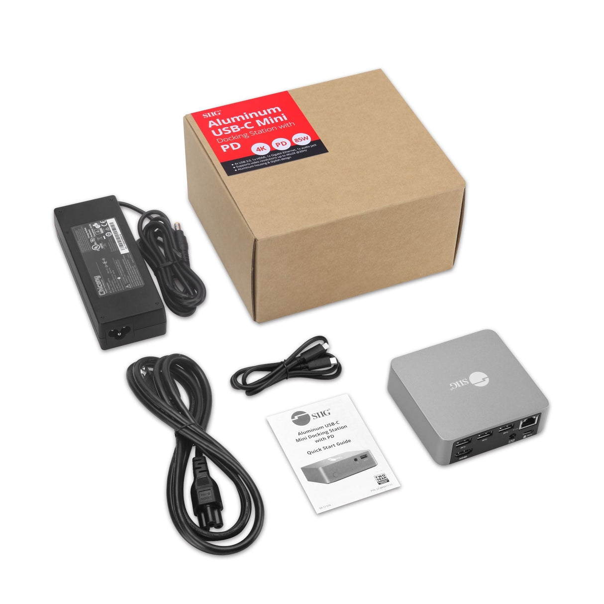 Aluminum USB-C Mini Docking Station with PD