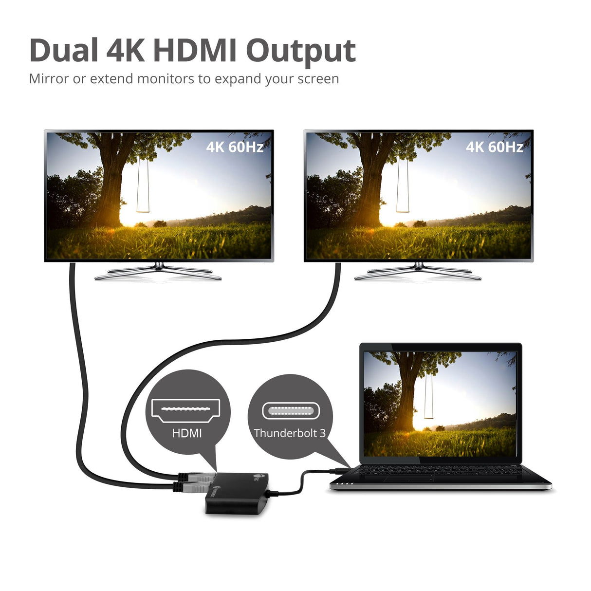 Thunderbolt 3 to Dual HDMI Video Hub LAN Dock