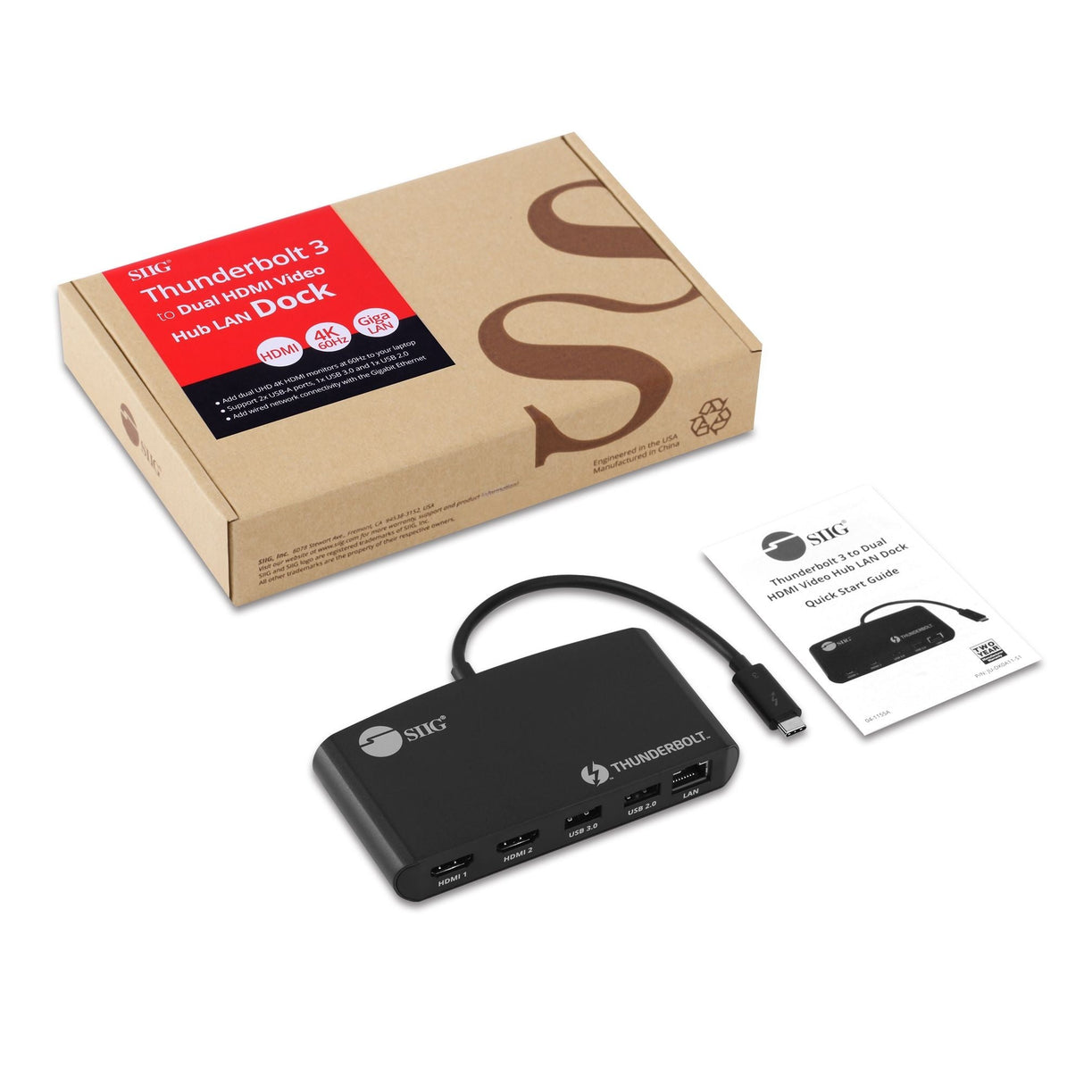Thunderbolt 3 to Dual HDMI Video Hub LAN Dock